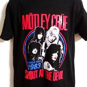 MOTLEY CRUE 1983 TOUR Vintage Print T-Shirt